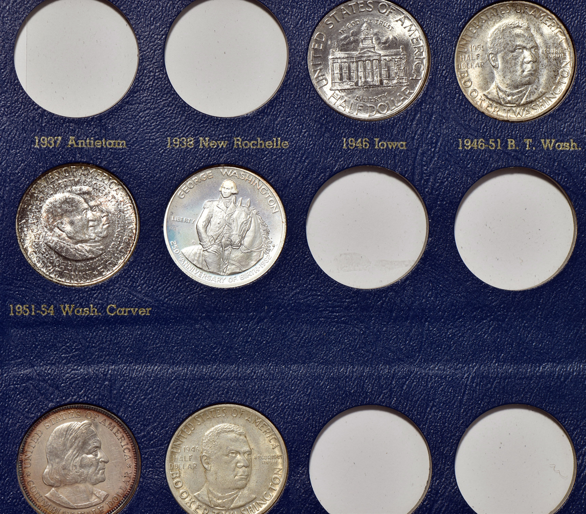 Group of 32 silver commemorative half-dollars