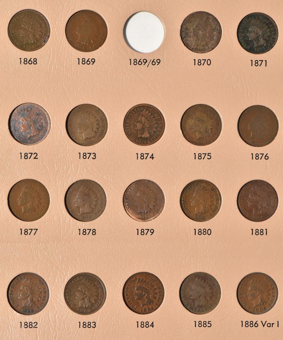 Partial collection of Indian Head cents, and a complete collection of Lincoln cents through 2011, both in Dansco albums