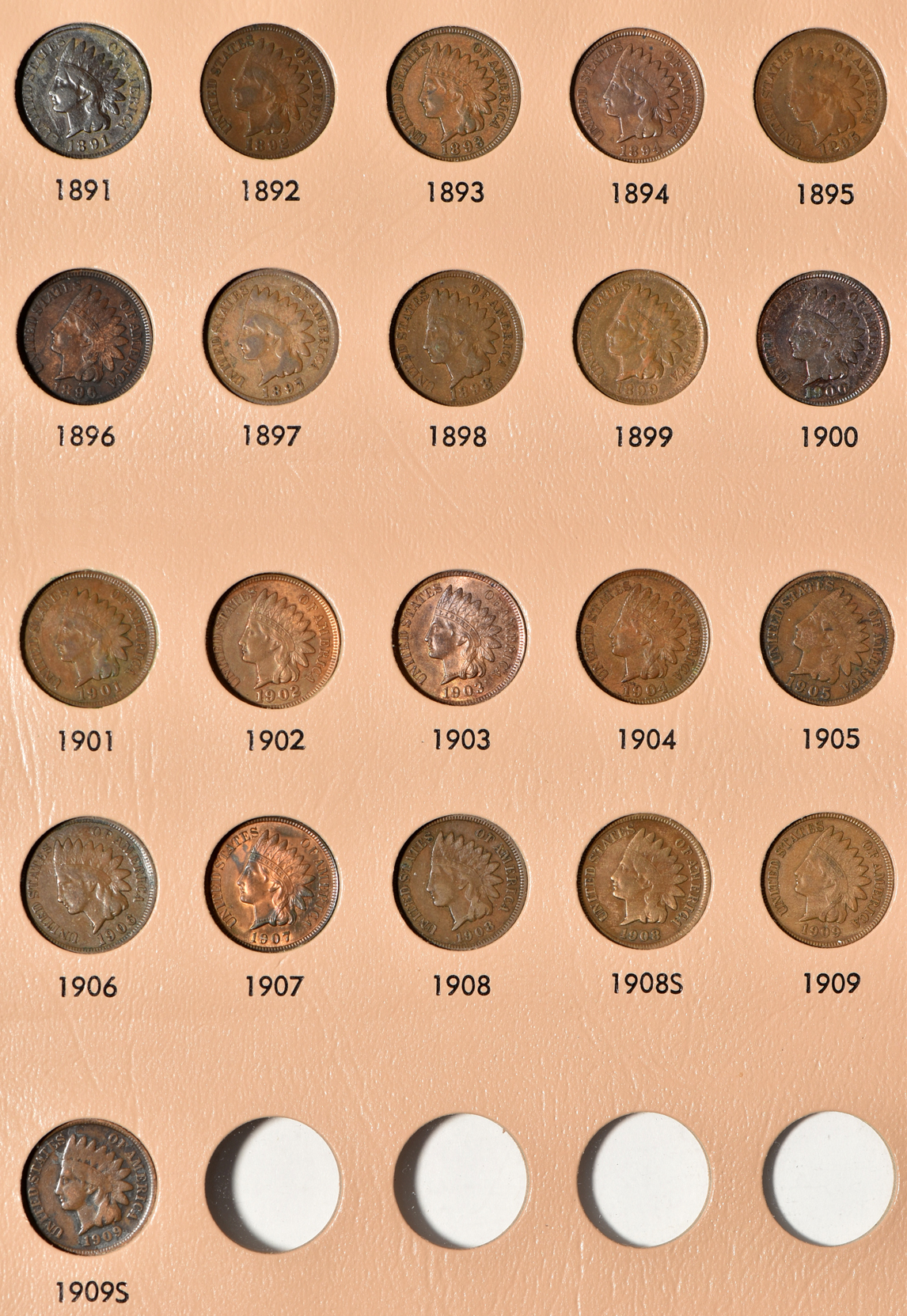 Partial collection of Indian Head cents, and a complete collection of Lincoln cents through 2011, both in Dansco albums