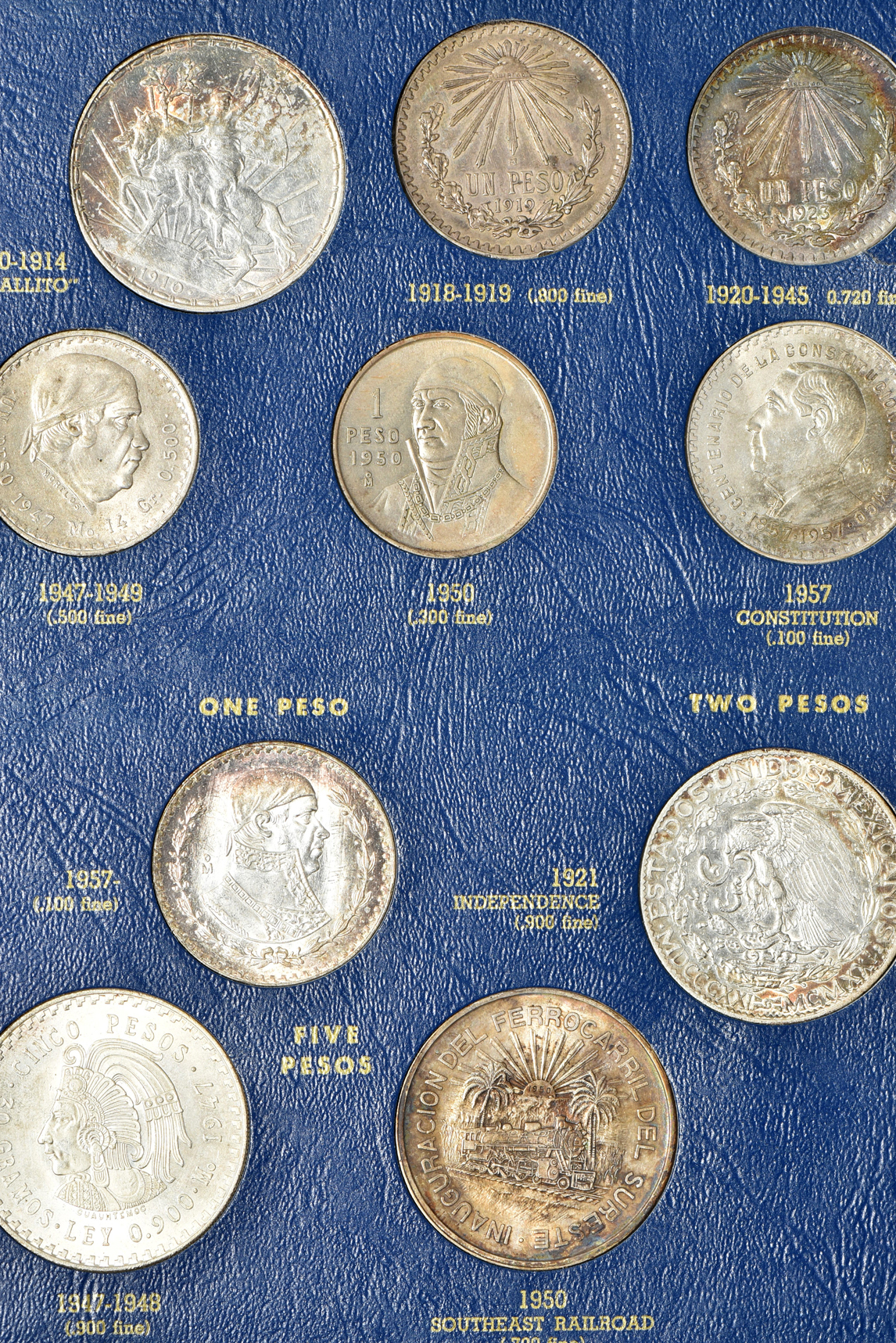 Scotsman Auction Co. - Lot #64 - Multiple - Fifty-six different Mexico type  coins in a Dansco 7220 album, and sixty-three different Austria type coins  in a Continental album