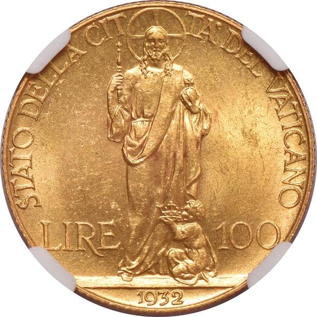 Multiple - 1932 Pius XI Vatican 100 lire MS-65, and two 1982-CHI Poland 2000 zlotych John Paul II Visit PR-69 Ultra Cameo and MS-69, all NGC