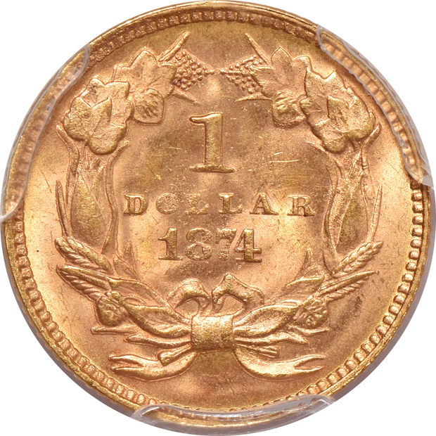 1874 PCGS MS-64 CAC