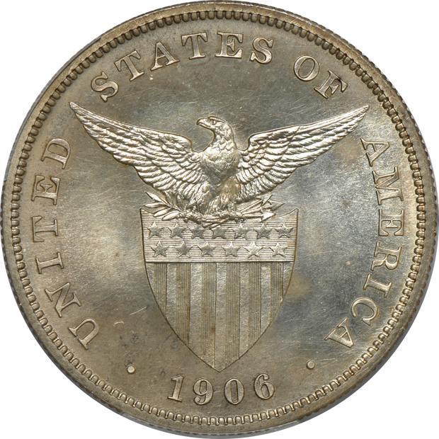 Philippines - 1906 peso - PCGS Proof UNC details/environmental damage