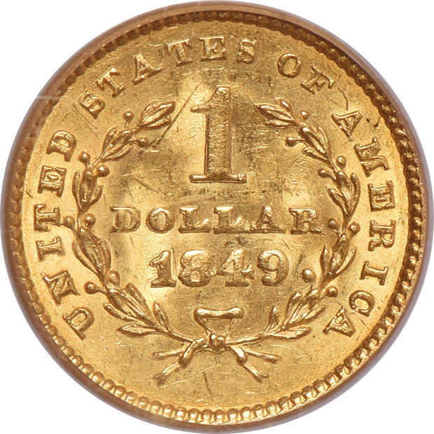 1849 Closed Wreath PCGS MS-63