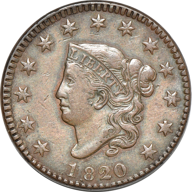 1819 9 Over (8) Large Date AU and 1820/19 XF