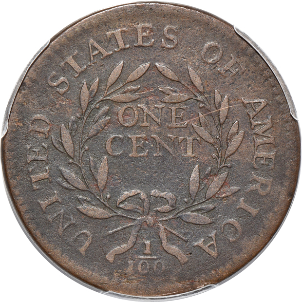 1795 Plain Edge PCGS F detail/corrosion removed