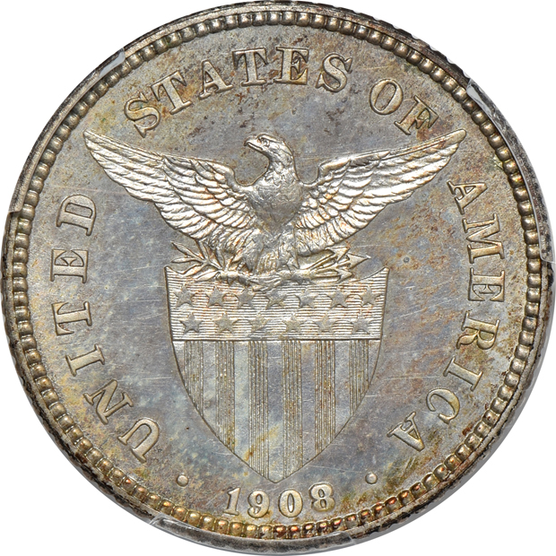 Philippines - Two 1908 20 centavos, PR-64 and PR-65+, both PCGS