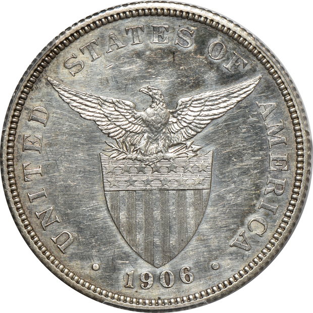 Philippines - Two 1906 50 centavos, PR-58 and PR-64, both PCGS