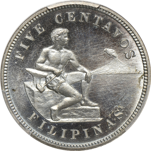 Philippines - Four Proof 5 centavos certified by PCGS