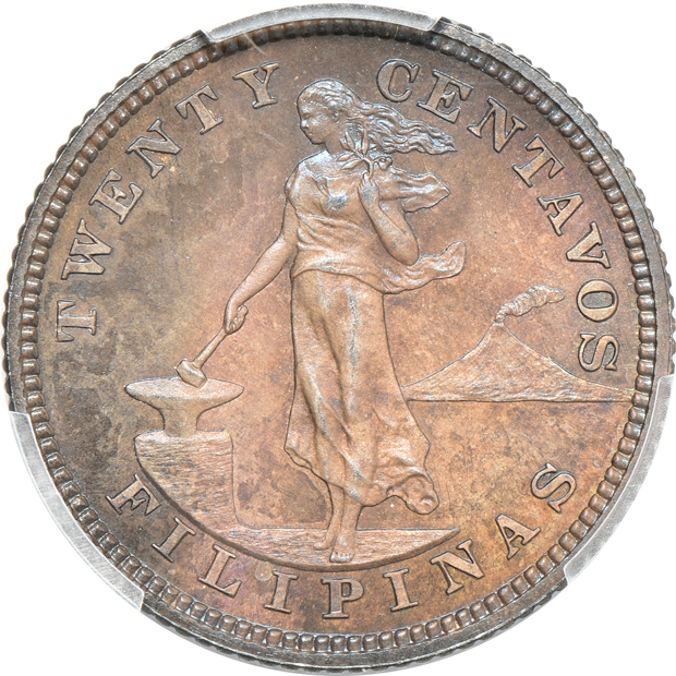 Philippines - 1903 20 centavos PR-65, 1904 20 centavos PR-63, and a 1904 20 centavos PR-64. all PCGS