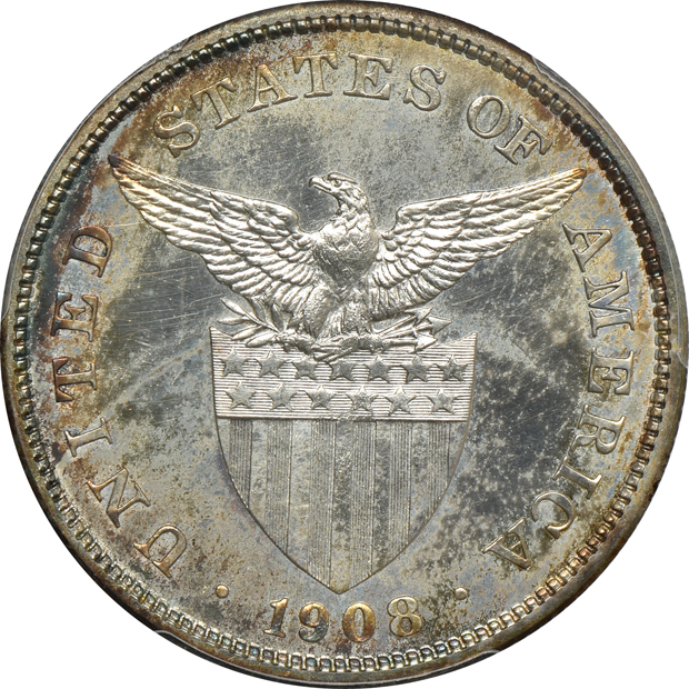 Philippines - 1908 peso - PCGS PR-64