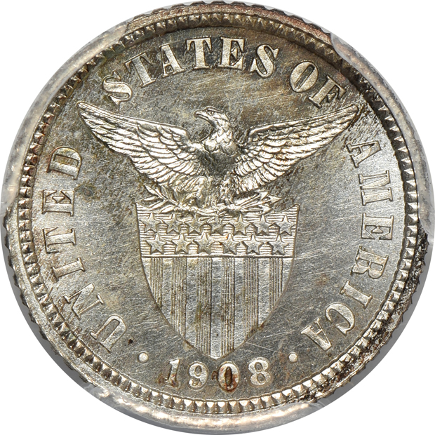 Philippines - 1908 10 centavos - PCGS PR-65
