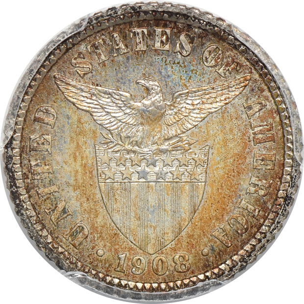 Philippines - 1908 10 centavos - PCGS PR-66