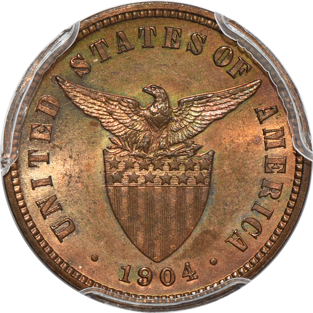 Philippines - Two 1903 1/2 centavo MS-65RB, and a 1904 1/2 centavo PR-64RB, all PCGS