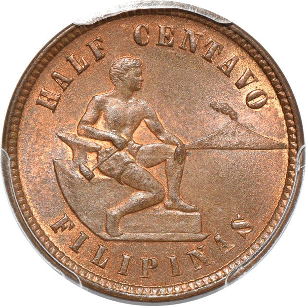 Philippines - Two 1903 1/2 centavo MS-65RB, and a 1904 1/2 centavo PR-64RB, all PCGS