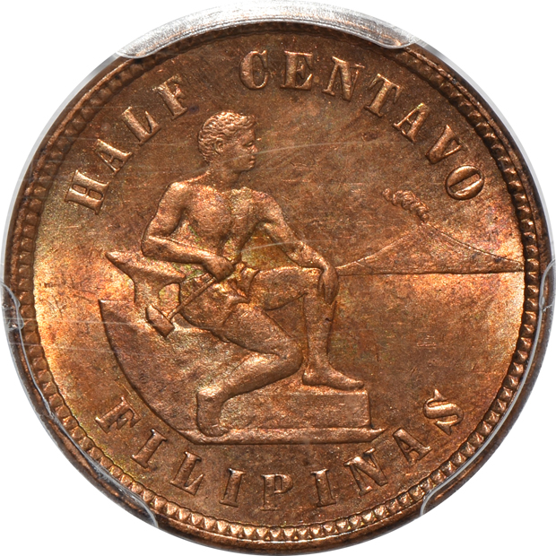 Philippines - Two 1903 1/2 centavo MS-65RB, and a 1904 1/2 centavo PR-64RB, all PCGS