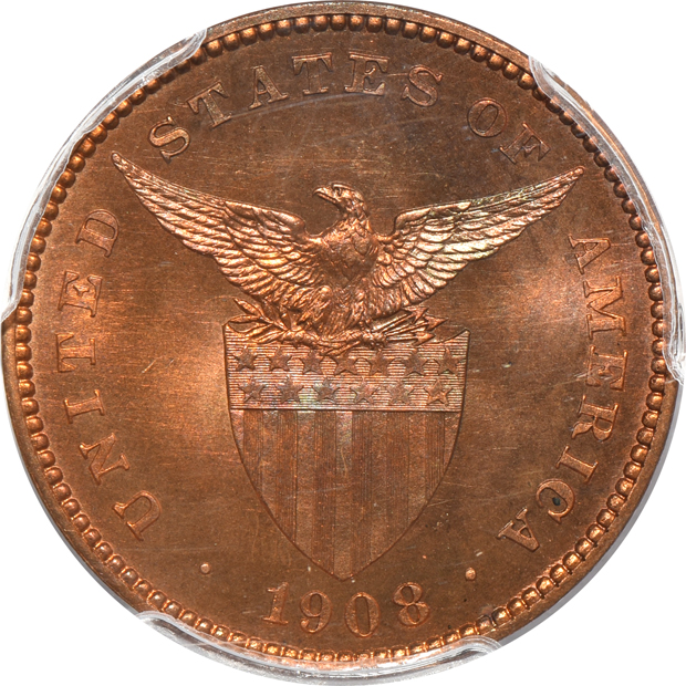 Philippines - 1905 1 centavo MS-64BN, 1906 PR-64RB, and a 1908 centavo PR-65RD, all PCGS
