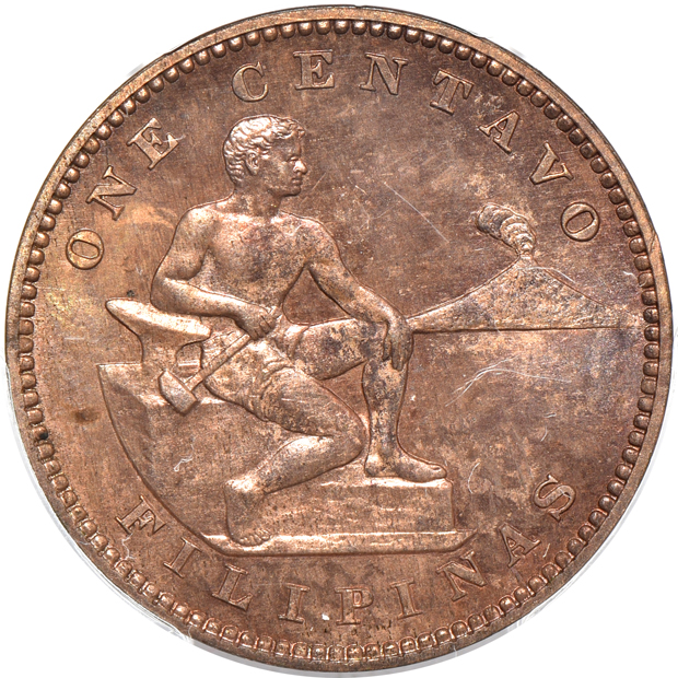 Philippines - 1905 1 centavo MS-64BN, 1906 PR-64RB, and a 1908 centavo PR-65RD, all PCGS