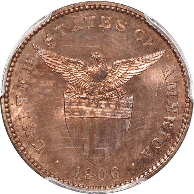 Philippines - 1905 1 centavo MS-64BN, 1906 PR-64RB, and a 1908 centavo PR-65RD, all PCGS