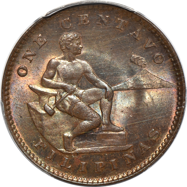 Philippines - 1905 1 centavo MS-64BN, 1906 PR-64RB, and a 1908 centavo PR-65RD, all PCGS