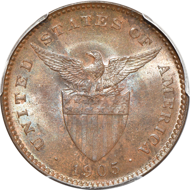Philippines - 1905 1 centavo MS-64BN, 1906 PR-64RB, and a 1908 centavo PR-65RD, all PCGS