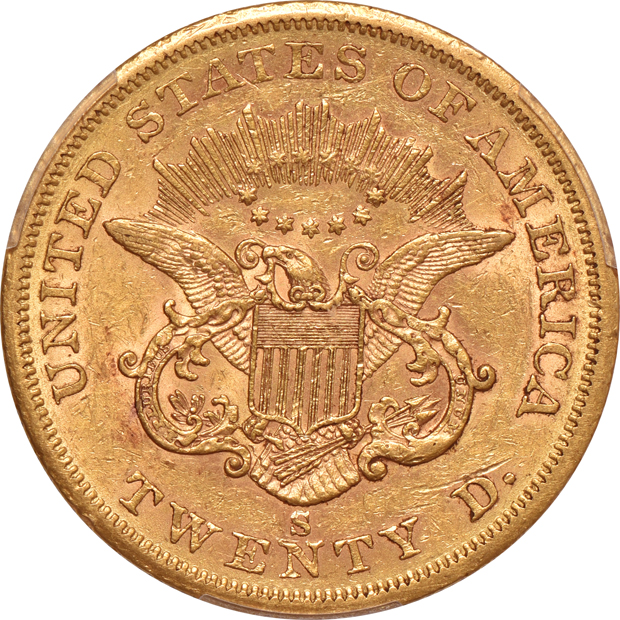 1858-S PCGS AU-53 CAC