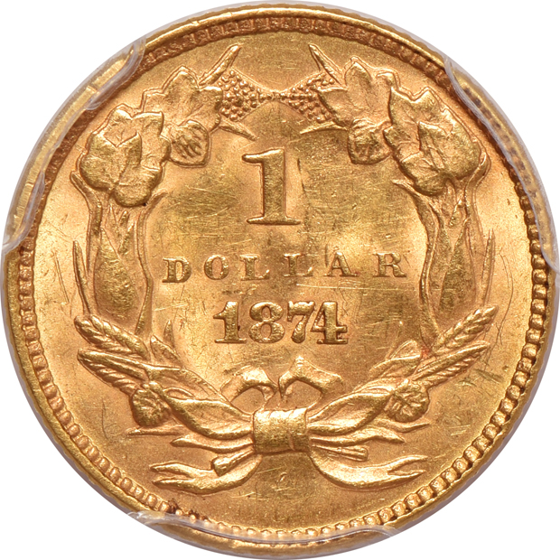 1874 PCGS MS-63 CAC