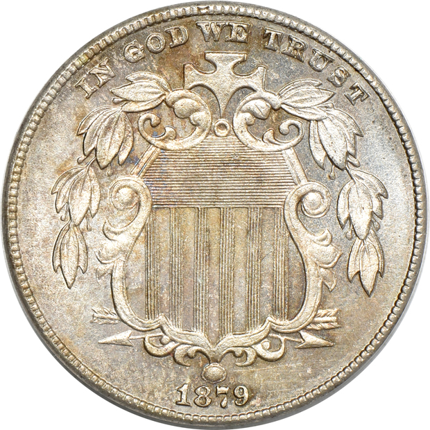 Five Shield nickels