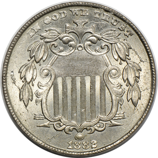 Five Shield nickels