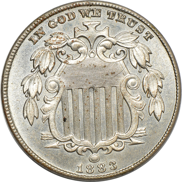 Five Shield nickels