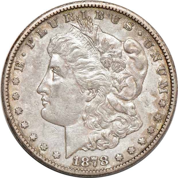 Ten Morgan dollars