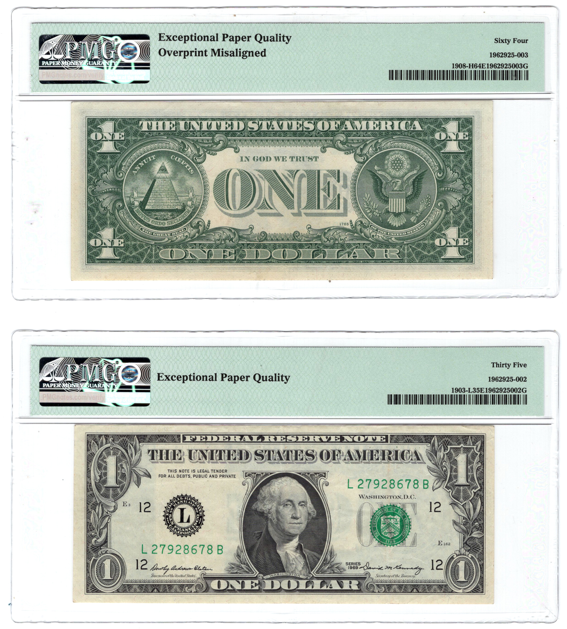 Error Currency - Pair of $1 FRN errors