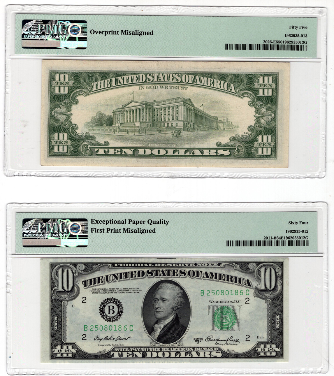 Error Currency - Pair of $10 FRN errors