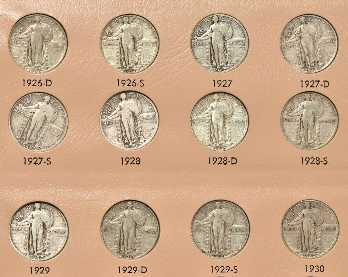 Collection of 32 different Standing Liberty quarters, 1917 Ty. 1 through 1930-S, in a Dansco 7132 album