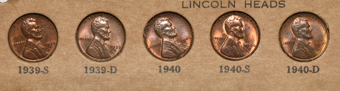 Collection of Lincoln cents 1909-VDB through 1940-D except 1909-S VDB in a Wayte Raymond album