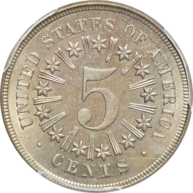 1867 Rays PCGS MS-64 CAC