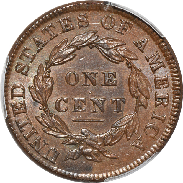 1834 Small 8 Lg Stars Med Let PCGS MS-63BN CAC