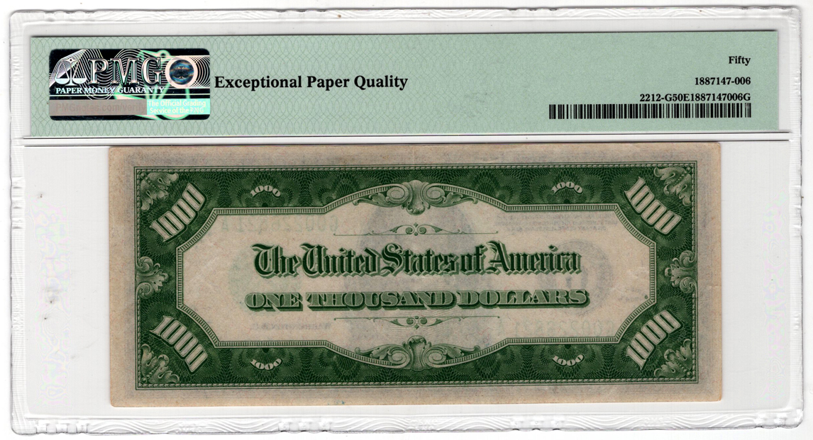 1934-A $1,000 Chicago Fr# 2212-G - PMG AU-50 EPQ