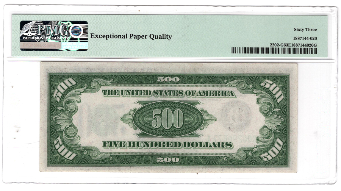 1934-A $500 Chicago Fr# 2202-G - PMG ChCU-63 EPQ