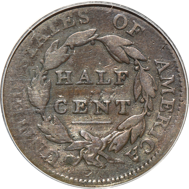 1811 C-2 ANACS VG-8 details/damaged/polished, and an 1834 C-1 NGC MS-63 BN 
