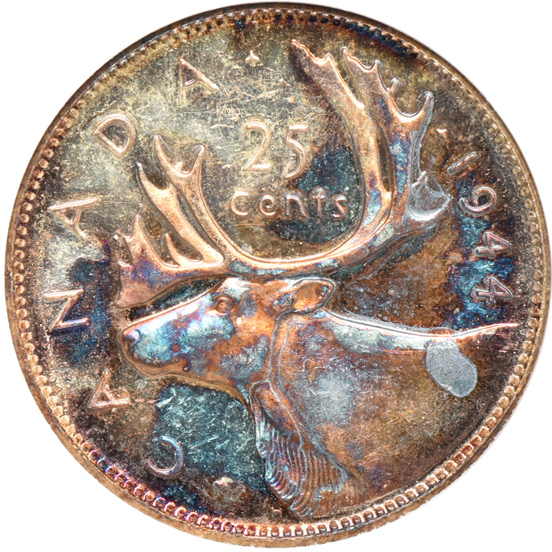 Canada - 1944 25C specimen - ANACS PR-62