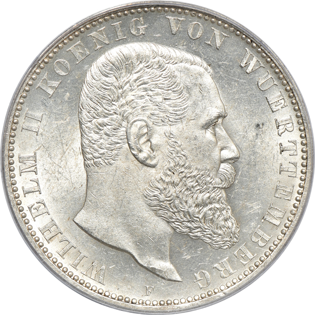 Multiple - Three German coins and a Demark speciedaler, all PCGS