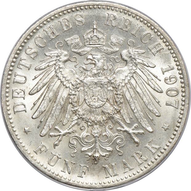 Multiple - Three German coins and a Demark speciedaler, all PCGS