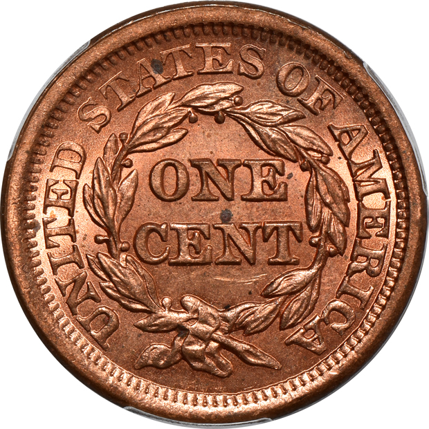 1855 Upright 55 PCGS MS-64RD