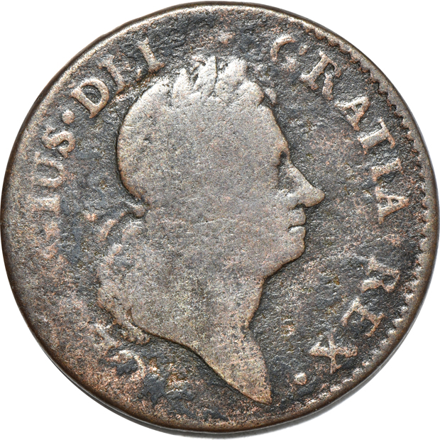 Group of seven Wood's Hibernia coins