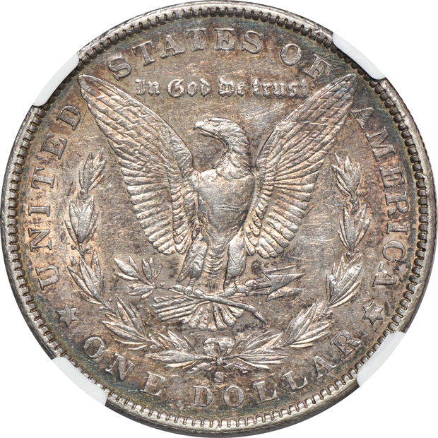 Collection of 43 different Morgan silver dollars, 1892 through 1921-S (no 1895), in a Whitman classic 9129 album