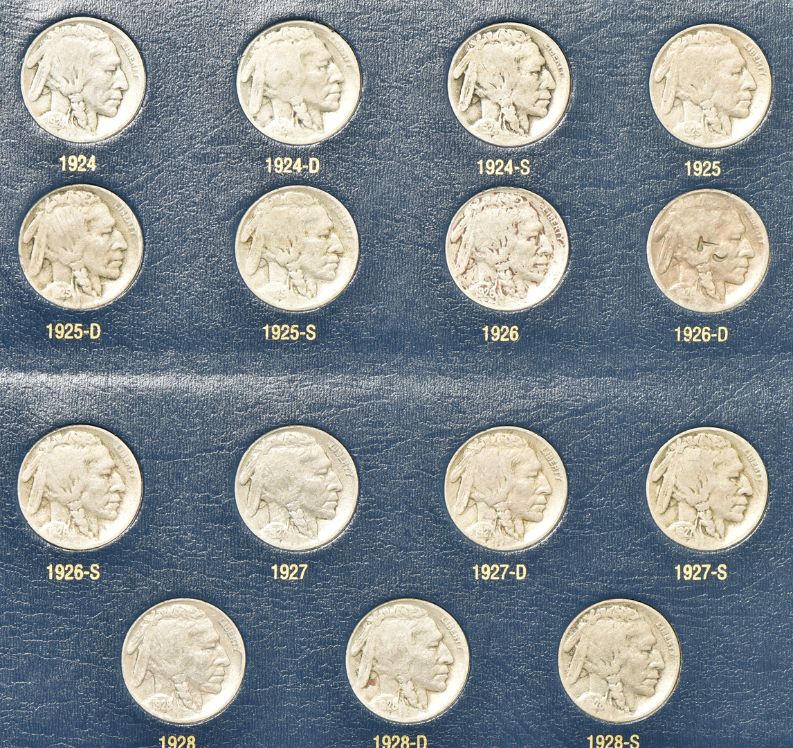 Complete collection of Buffalo nickels in a Whitman Classic 9115 album