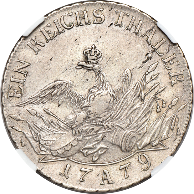 Germany - 1685-CM Saxony taler VF-35, 1702-HB 12 mariengroschen AU-50, and a 1779-A Prussia taler XF-45, all NGC