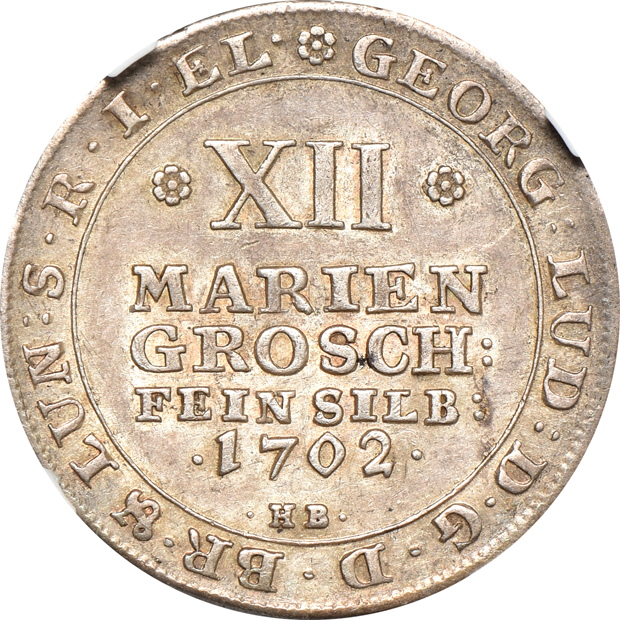 Germany - 1685-CM Saxony taler VF-35, 1702-HB 12 mariengroschen AU-50, and a 1779-A Prussia taler XF-45, all NGC