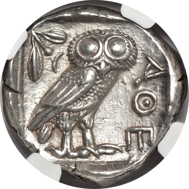 Ancient Greece - 440-404 BC tetradrachm Ch XF, and a 359-336 BC tetradrachm Ch F, both NGC